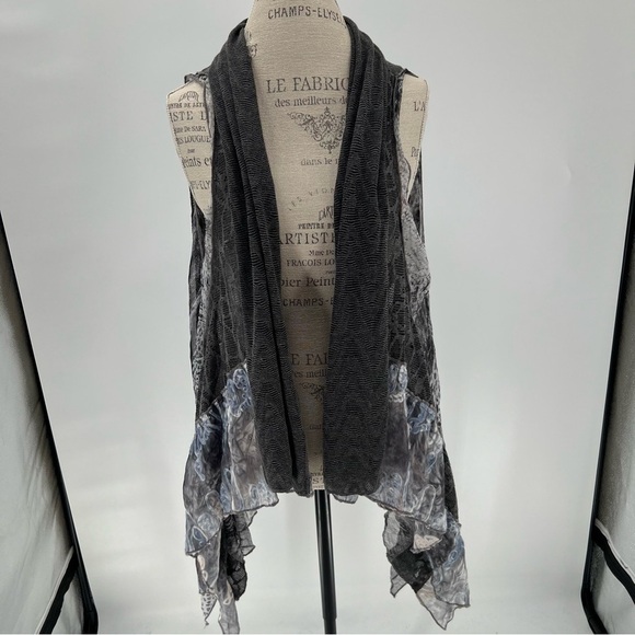 Fleur de Lis Flowy Sheer Kimono Cardigan Size small legenlok - Picture 1 of 6